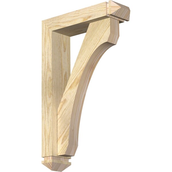 Ekena Millwork Legacy Arts and Crafts Rough Sawn Bracket w/ Offset Brace, Douglas Fir, 4"W x 14"D x 22"H BKT0402X14X22LEC03RDF - main